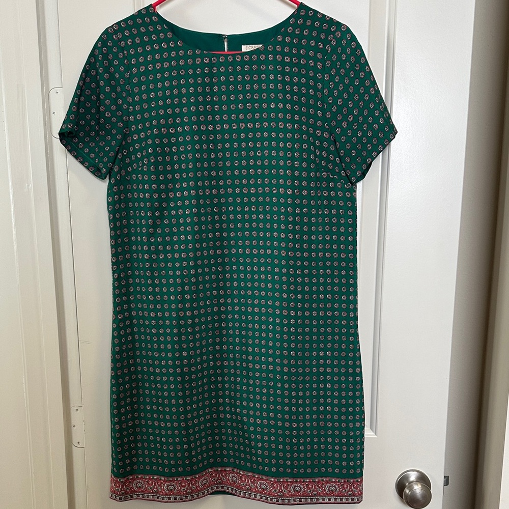 J. Crew Green Asymmetrical Dress